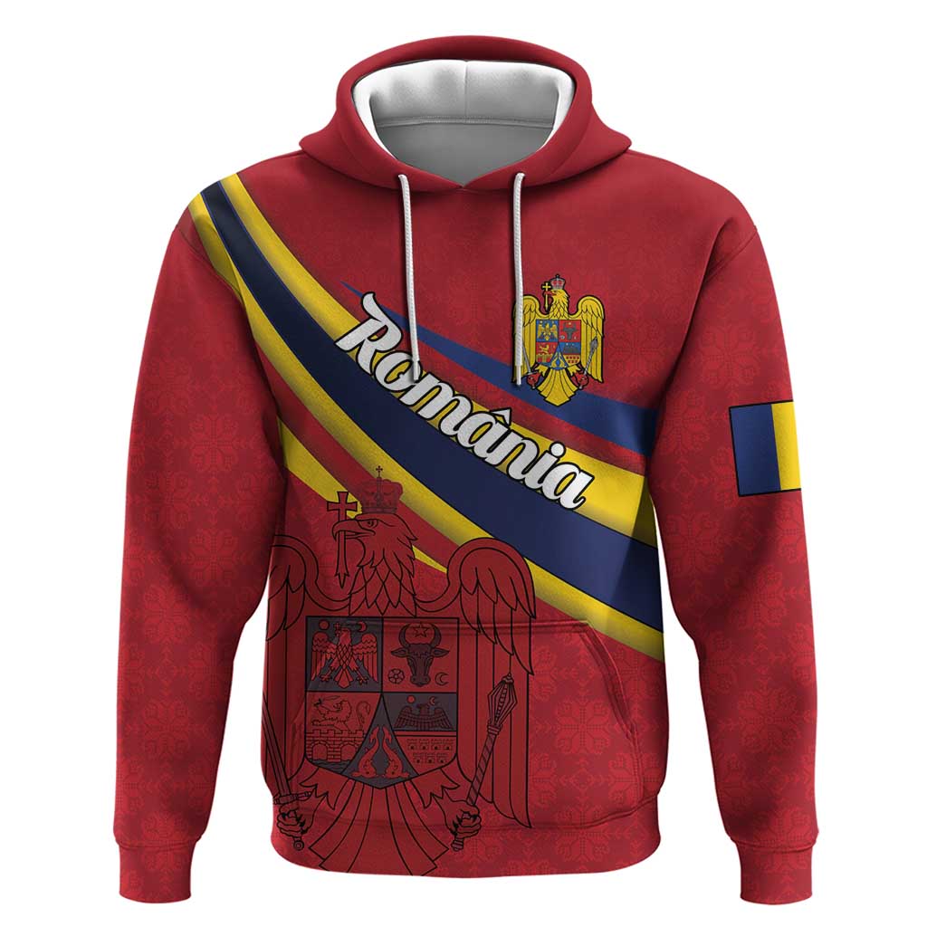 Personalized National Flag Of Romania Day Zip Hoodie Coat of arms