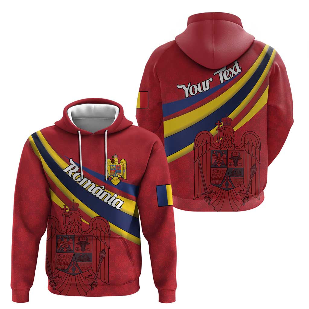 Personalized National Flag Of Romania Day Zip Hoodie Coat of arms
