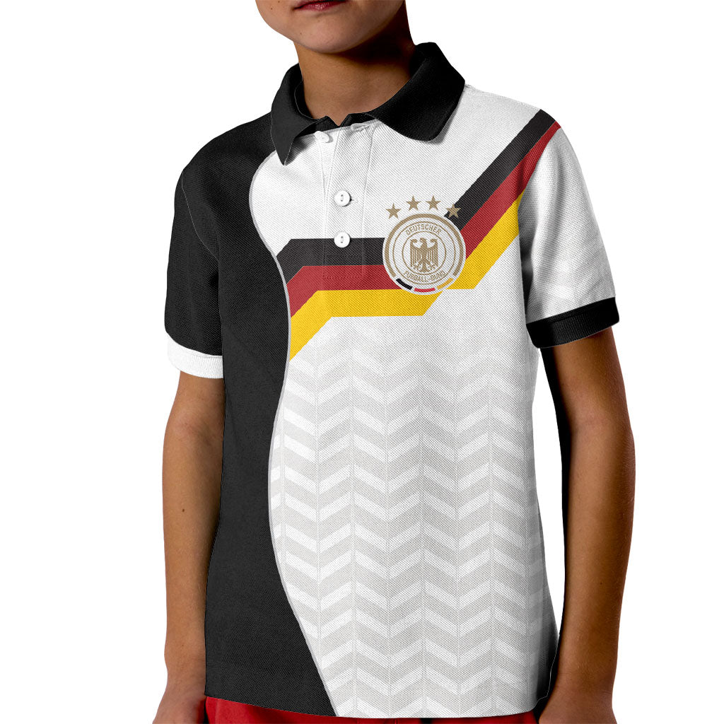 Custom Germany Football Kid Polo Shirt Black Eagle Glory 2026 Fan Edition