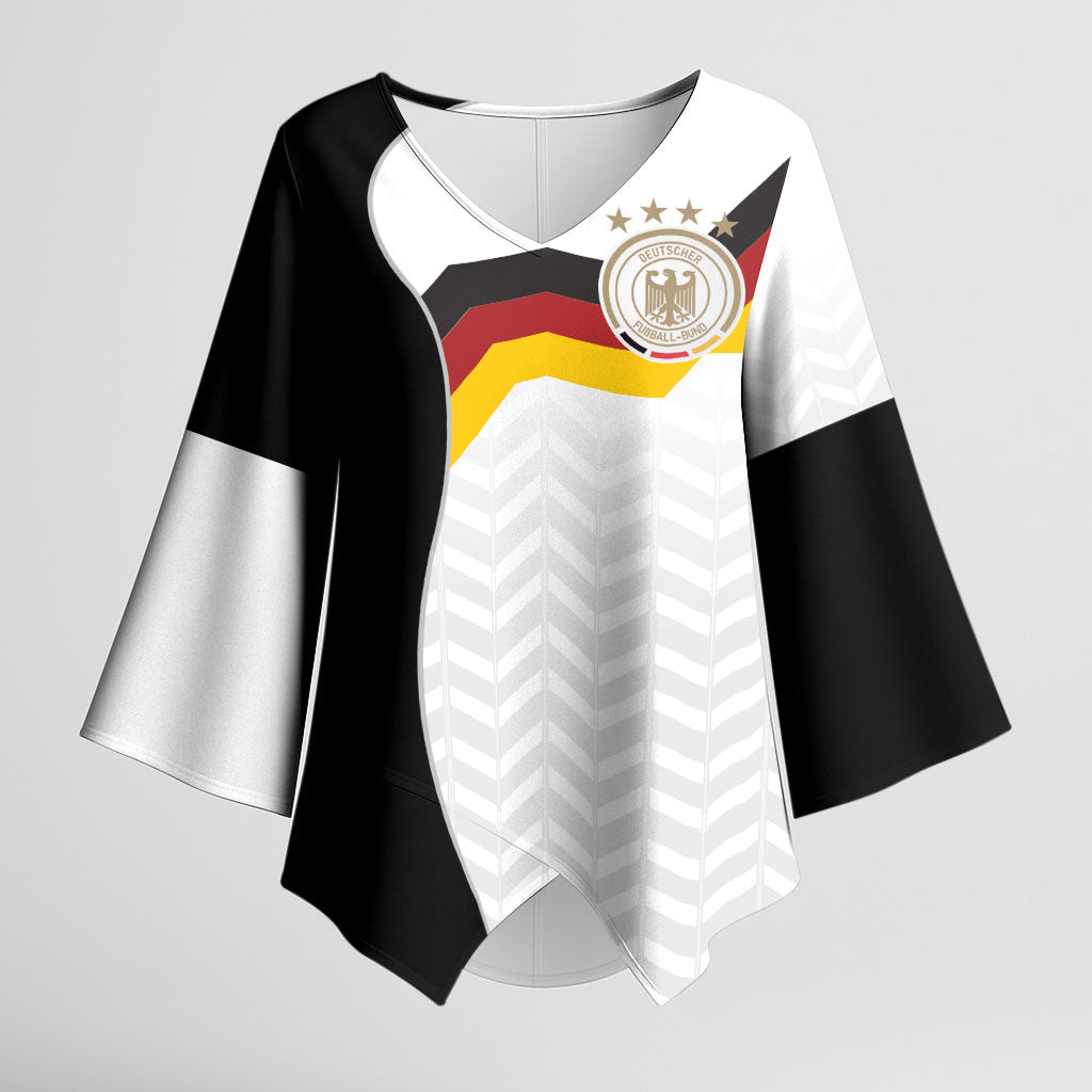 Custom Germany Football Kimono Sleeve Blouse Black Eagle Glory 2026 Fan Edition