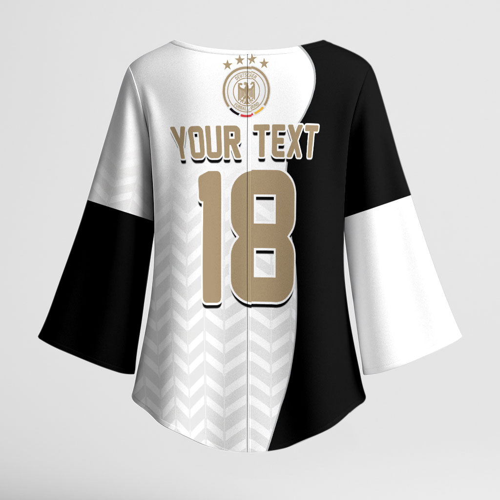 Custom Germany Football Kimono Sleeve Blouse Black Eagle Glory 2026 Fan Edition