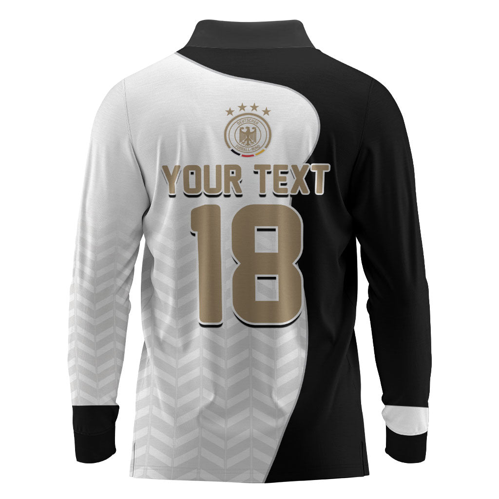 Custom Germany Football Long Sleeve Polo Shirt Black Eagle Glory 2026 Fan Edition