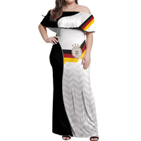 Custom Germany Football Off Shoulder Maxi Dress Black Eagle Glory 2026 Fan Edition