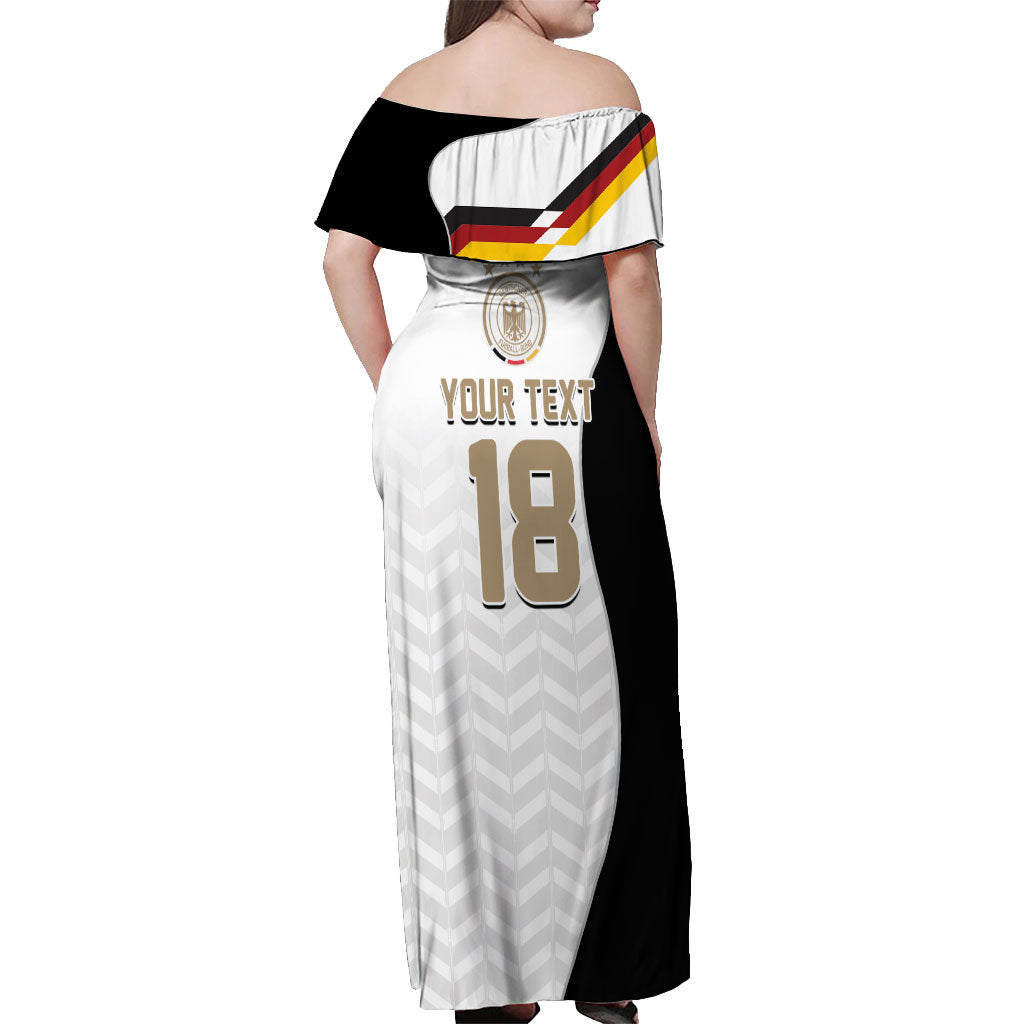 Custom Germany Football Off Shoulder Maxi Dress Black Eagle Glory 2026 Fan Edition