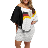 Custom Germany Football Off Shoulder Short Dress Black Eagle Glory 2026 Fan Edition