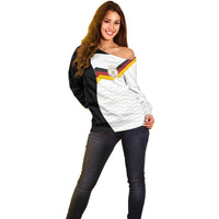 Custom Germany Football Off Shoulder Sweater Black Eagle Glory 2026 Fan Edition
