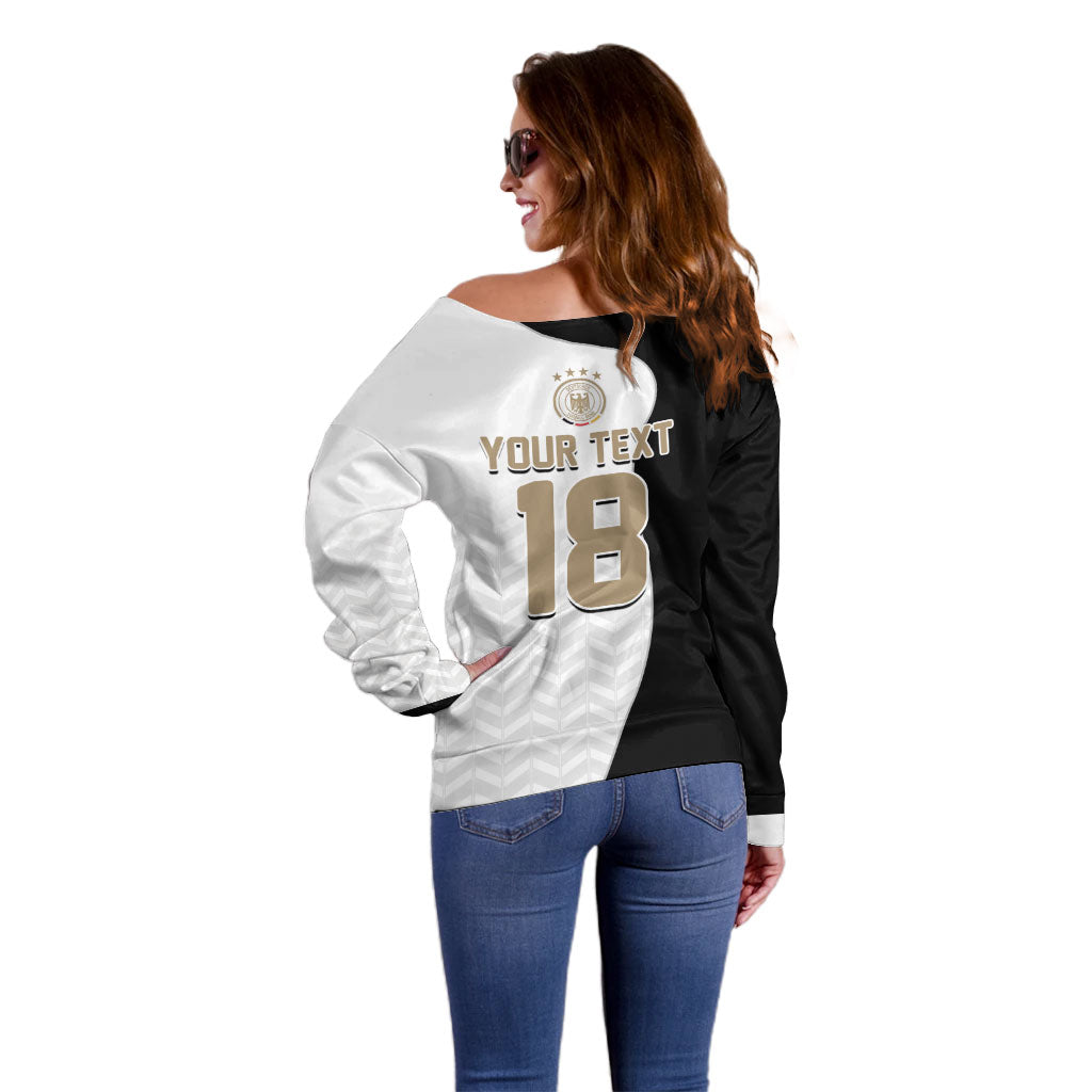 Custom Germany Football Off Shoulder Sweater Black Eagle Glory 2026 Fan Edition