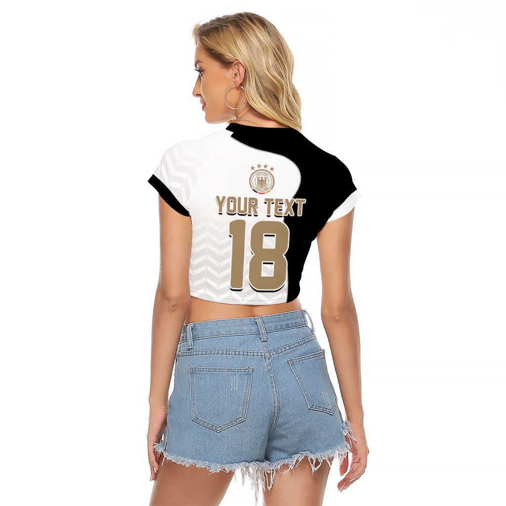 Custom Germany Football Raglan Cropped T Shirt Black Eagle Glory 2026 Fan Edition