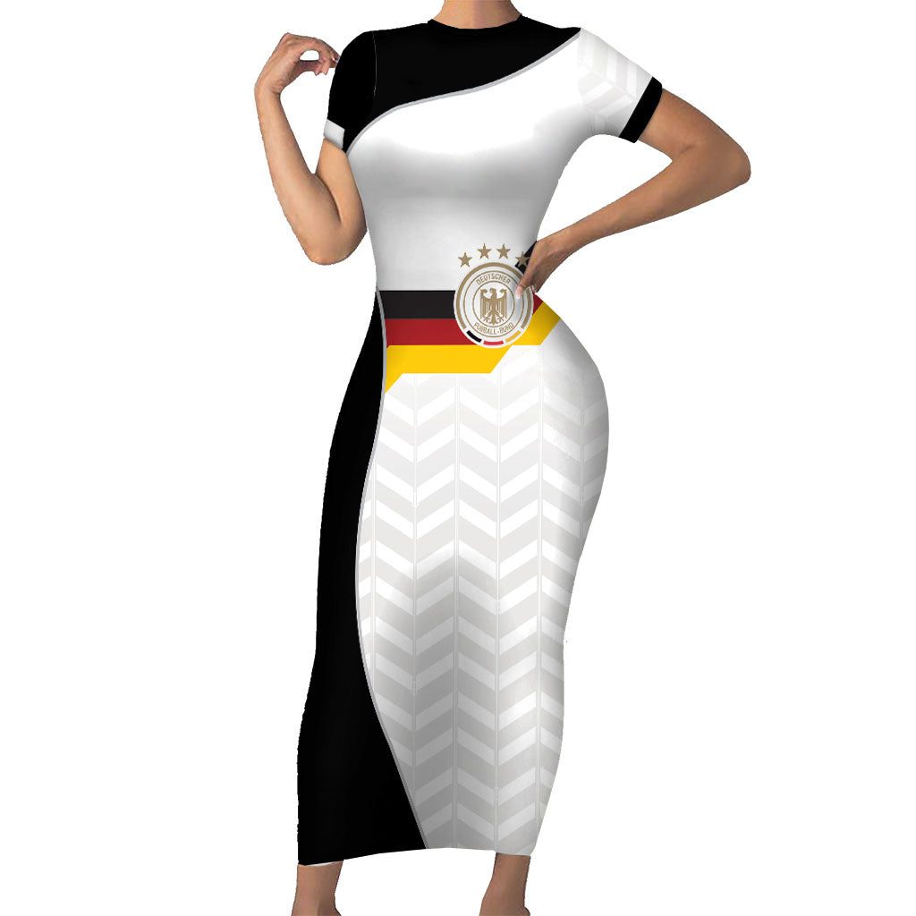 Custom Germany Football Short Sleeve Bodycon Dress Black Eagle Glory 2026 Fan Edition