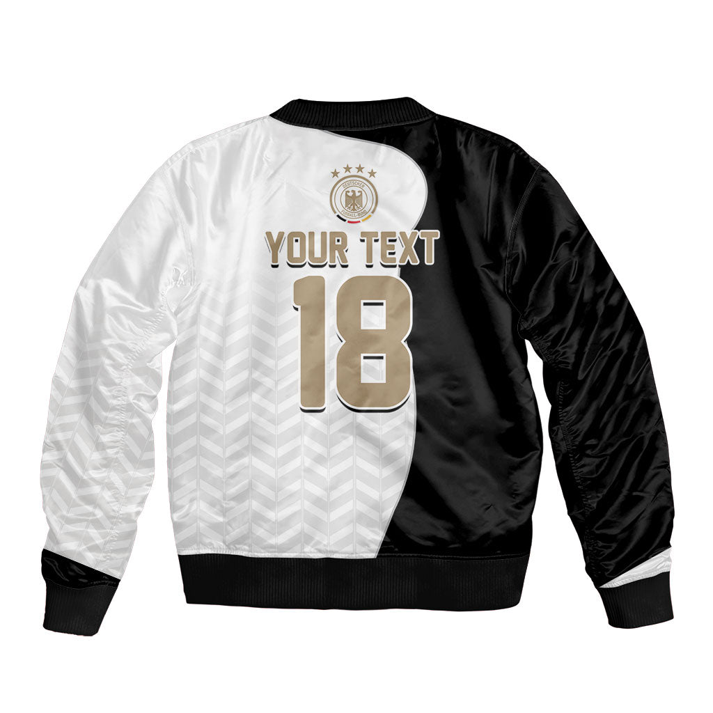 Custom Germany Football Sleeve Zip Bomber Jacket Black Eagle Glory 2026 Fan Edition