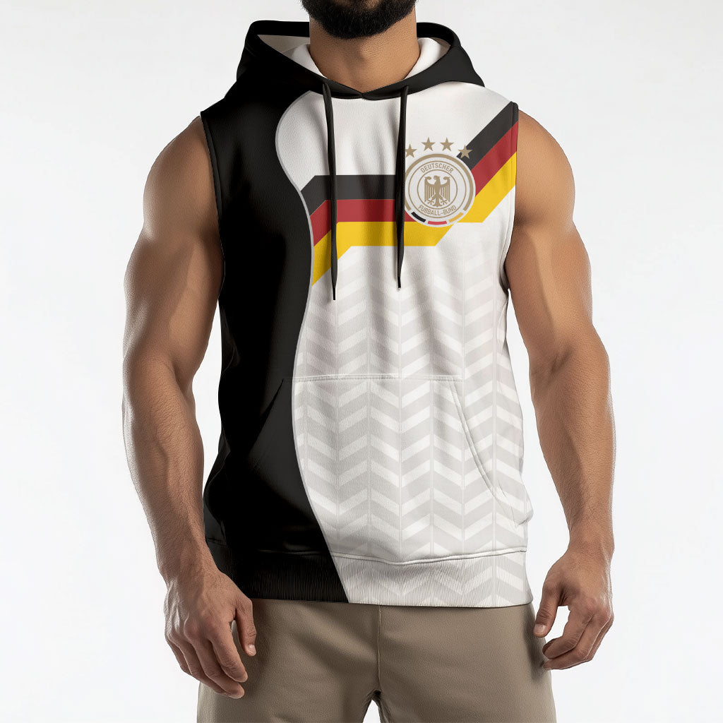 Custom Germany Football Sleeveless Hoodie Black Eagle Glory 2026 Fan Edition