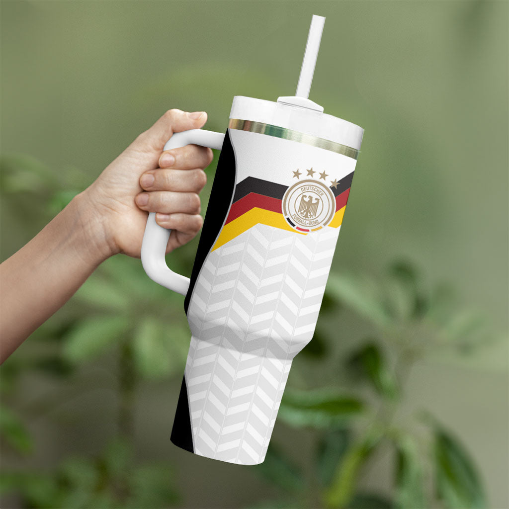 Custom Germany Football Tumbler With Handle Black Eagle Glory 2026 Fan Edition