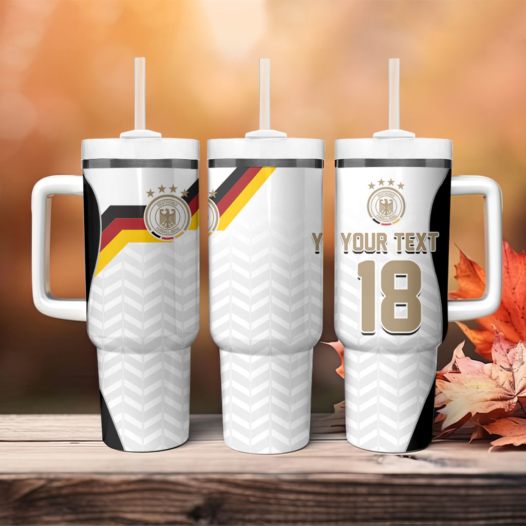 Custom Germany Football Tumbler With Handle Black Eagle Glory 2026 Fan Edition