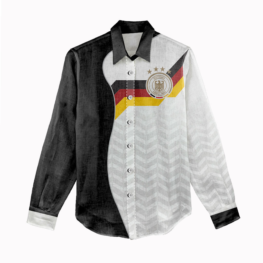 Custom Germany Football Women Casual Shirt Black Eagle Glory 2026 Fan Edition