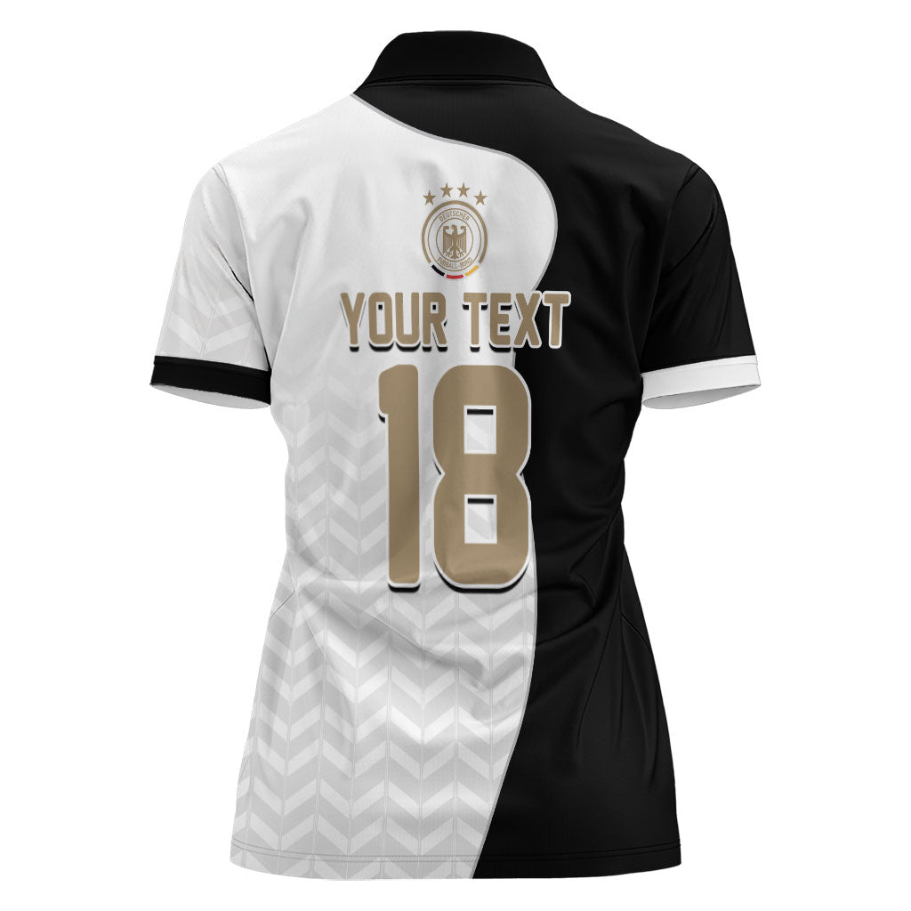 Custom Germany Football Women Polo Shirt Black Eagle Glory 2026 Fan Edition