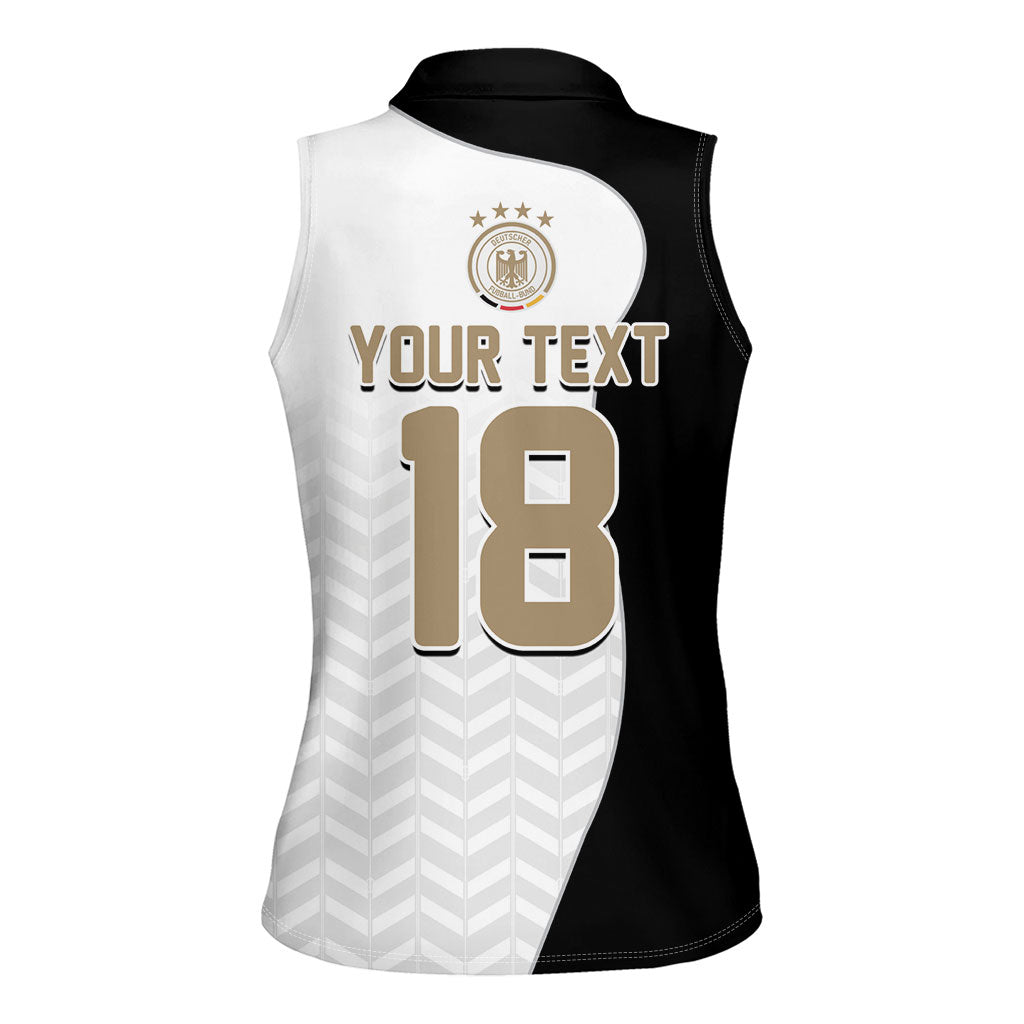 Custom Germany Football Women Sleeveless Polo Shirt Black Eagle Glory 2026 Fan Edition