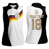 Custom Germany Football Women Sleeveless Polo Shirt Black Eagle Glory 2026 Fan Edition