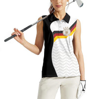 Custom Germany Football Women Sleeveless Polo Shirt Black Eagle Glory 2026 Fan Edition