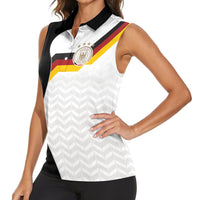 Custom Germany Football Women Sleeveless Polo Shirt Black Eagle Glory 2026 Fan Edition