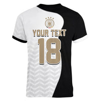 Custom Germany Football Women V-Neck T-Shirt Black Eagle Glory 2026 Fan Edition