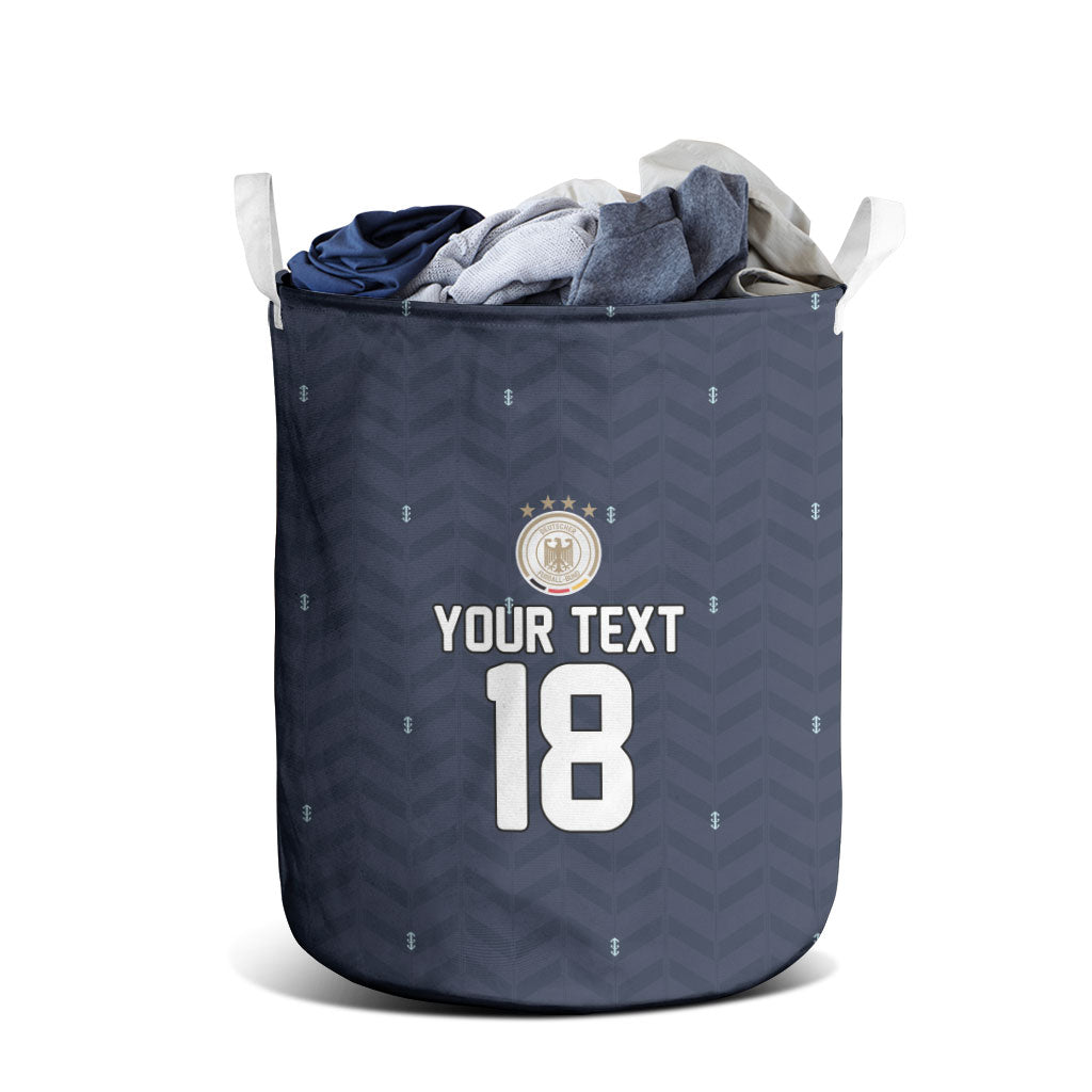 Custom Germany Football 2026 Laundry Basket Midnight Eagle Heritage