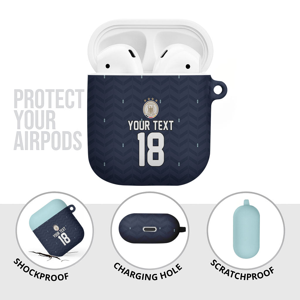 Custom Germany Football 2026 AirPods Case Midnight Eagle Heritage