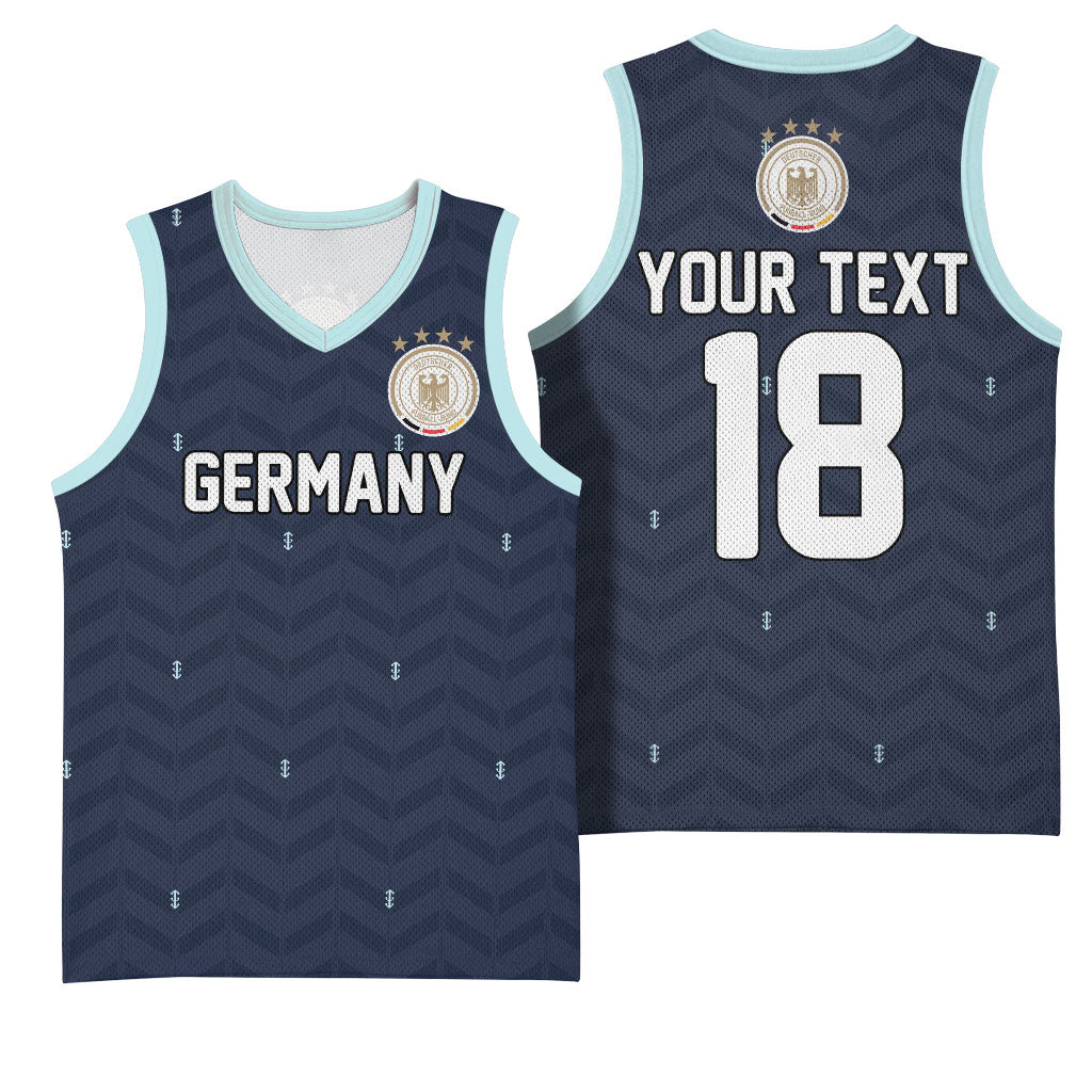 Custom Germany Football 2026 Basketball Jersey Midnight Eagle Heritage