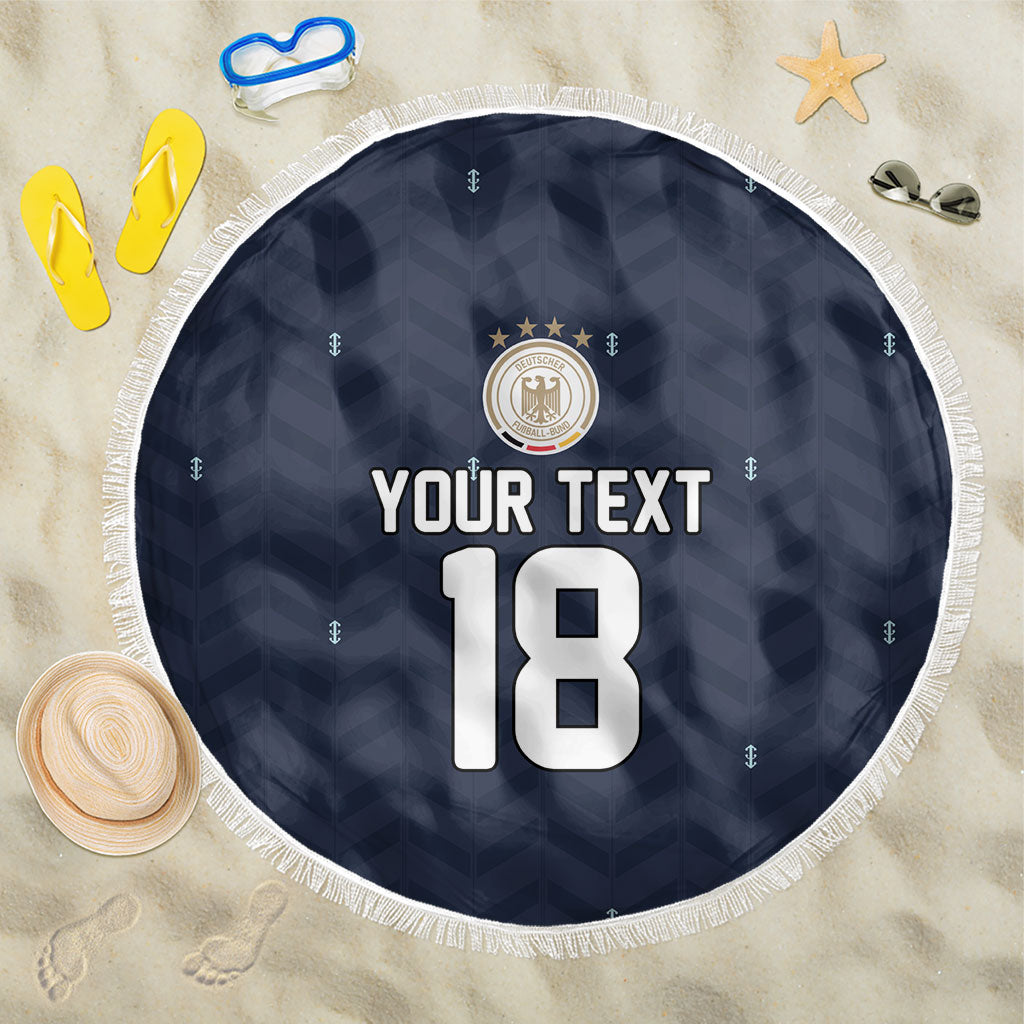 Custom Germany Football 2026 Beach Blanket Midnight Eagle Heritage
