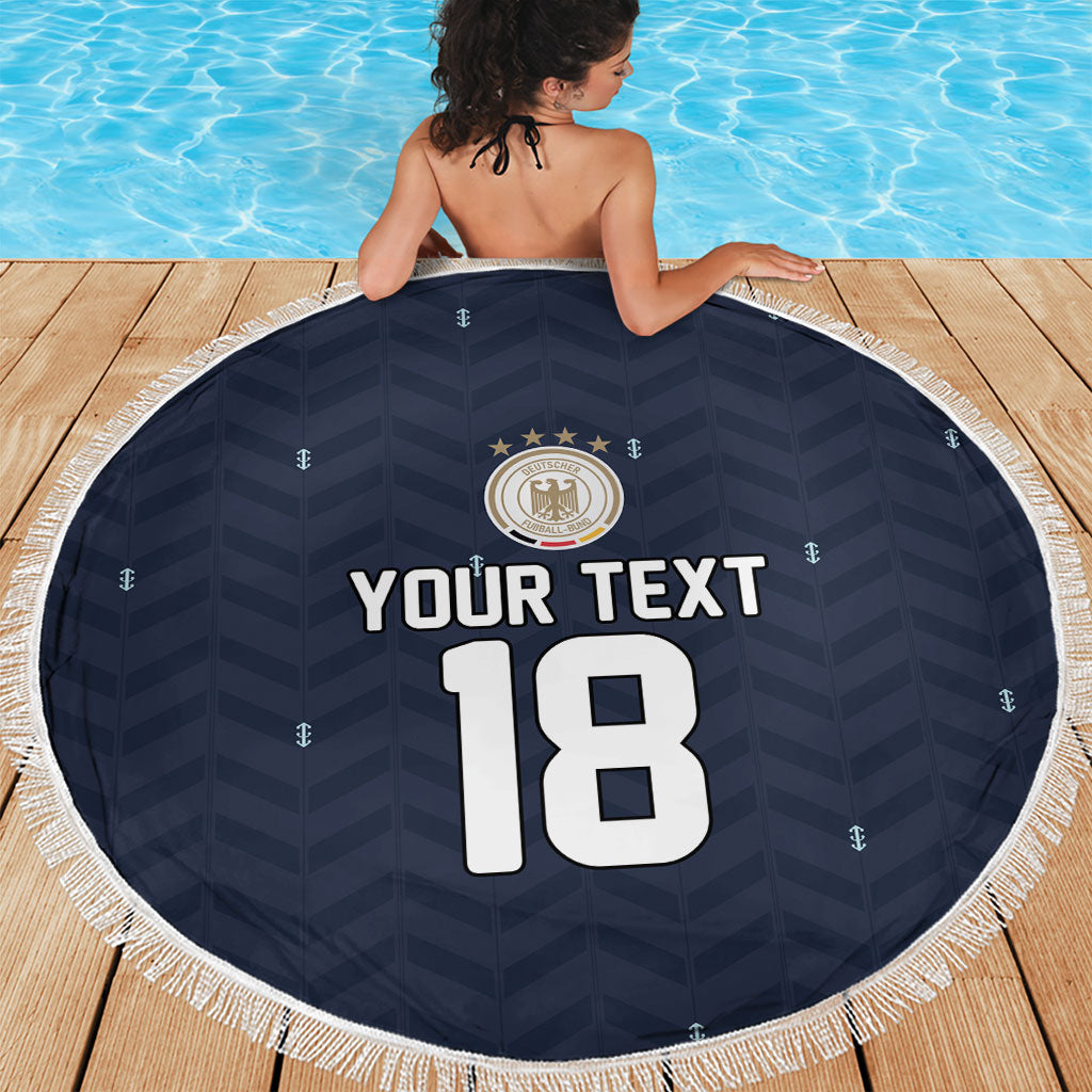Custom Germany Football 2026 Beach Blanket Midnight Eagle Heritage