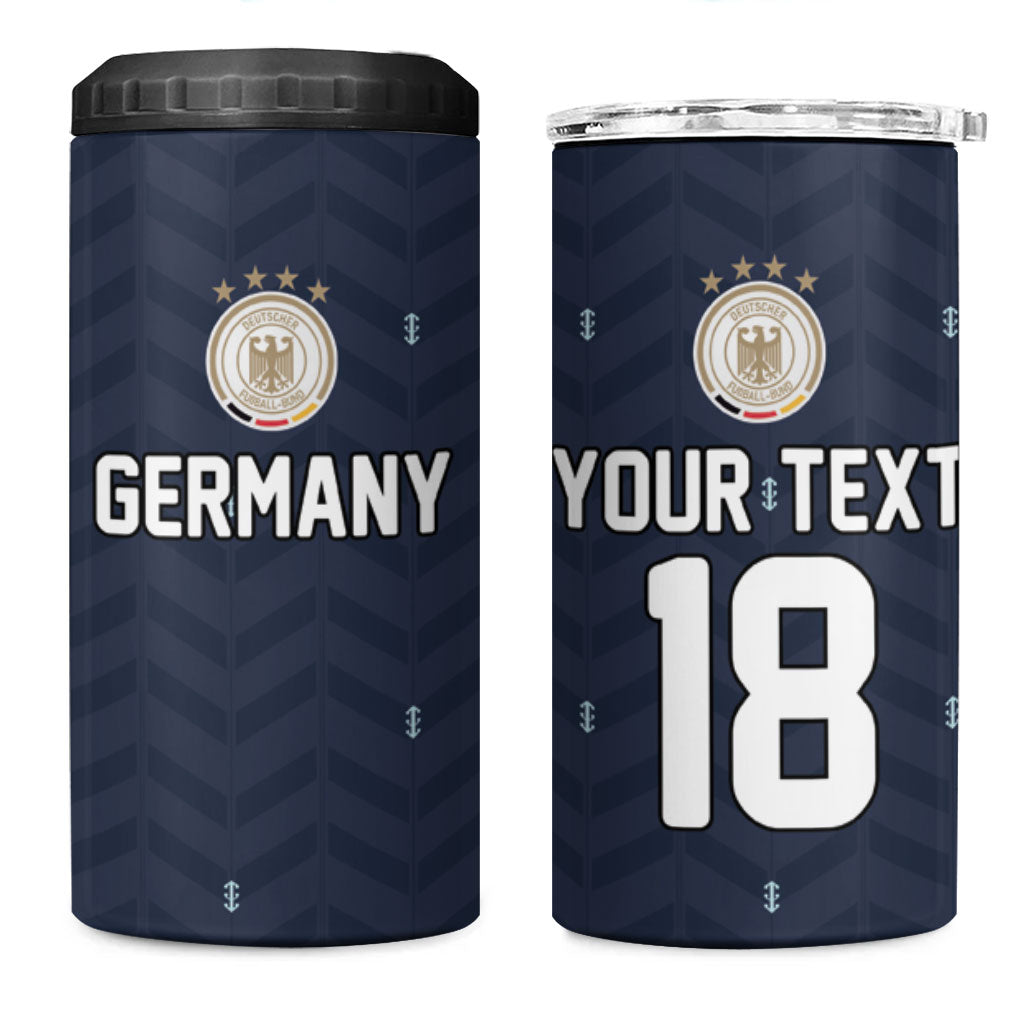 Custom Germany Football 2026 4 in 1 Can Cooler Tumbler Midnight Eagle Heritage