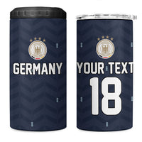 Custom Germany Football 2026 4 in 1 Can Cooler Tumbler Midnight Eagle Heritage