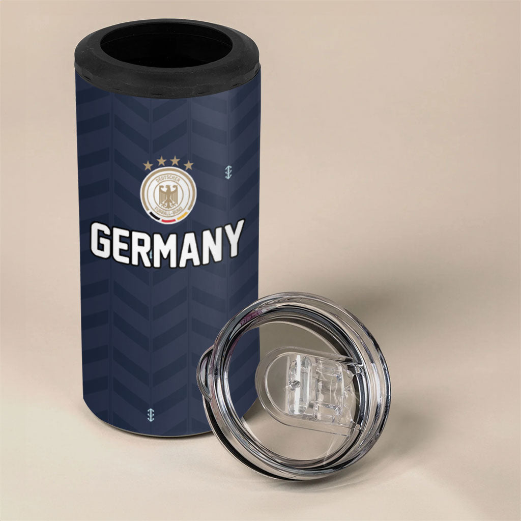 Custom Germany Football 2026 4 in 1 Can Cooler Tumbler Midnight Eagle Heritage