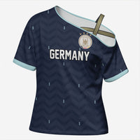 Custom Germany Football 2026 Cross Shoulder Shirt Midnight Eagle Heritage