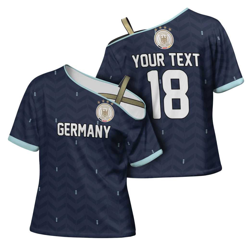 Custom Germany Football 2026 Cross Shoulder Shirt Midnight Eagle Heritage