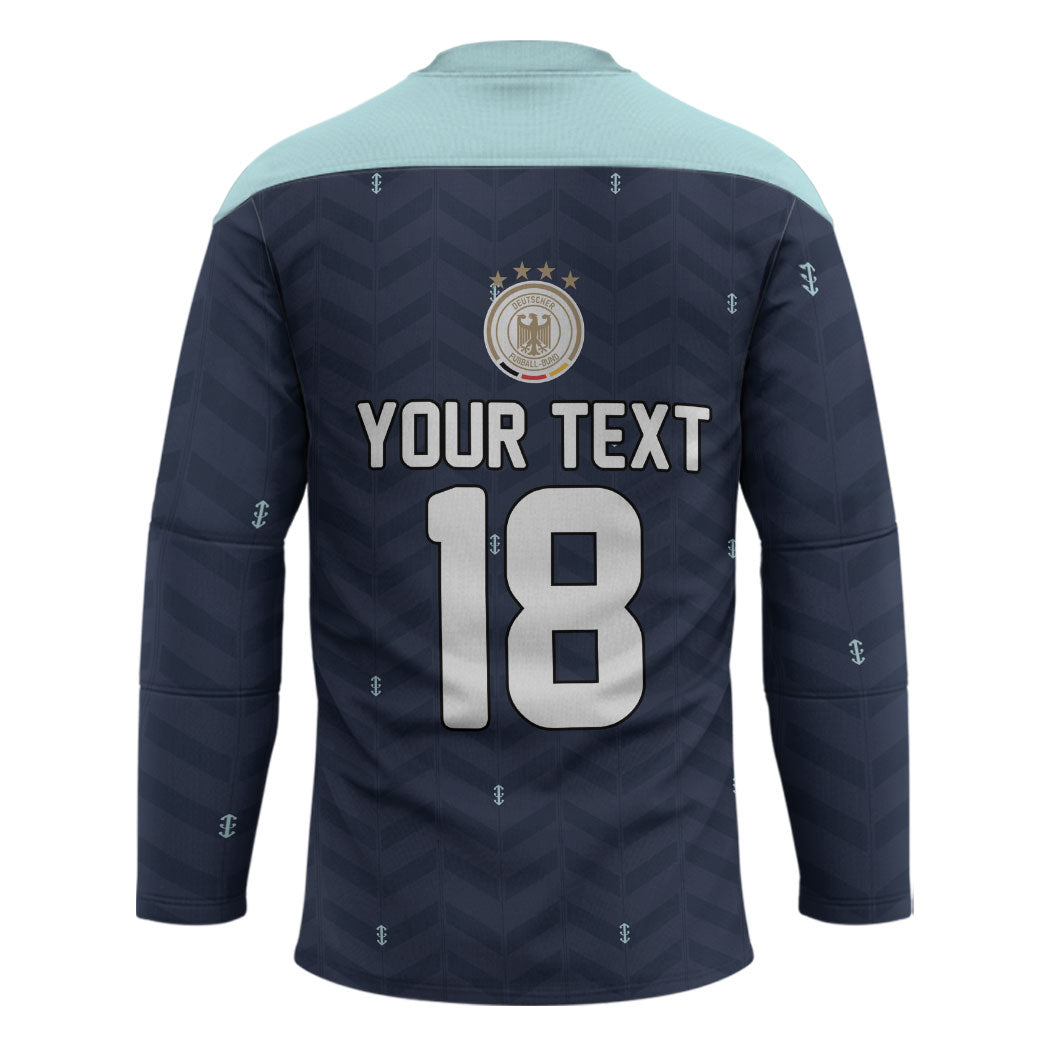 Custom Germany Football 2026 Hockey Jersey Midnight Eagle Heritage