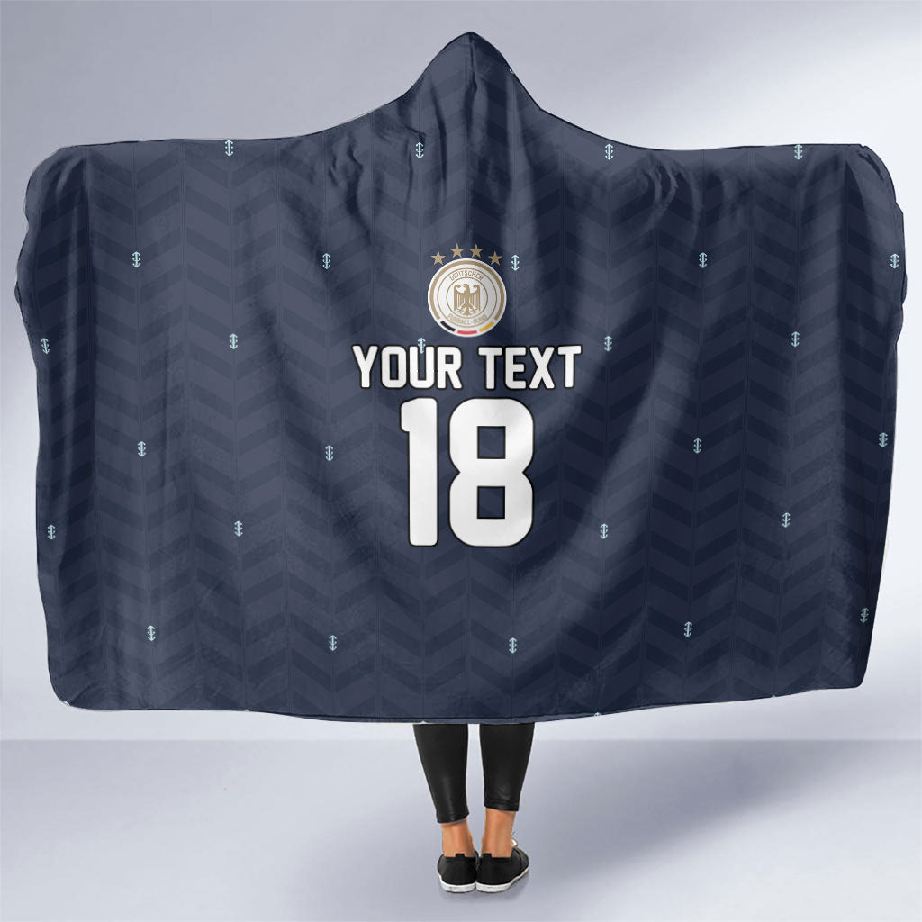 Custom Germany Football 2026 Hooded Blanket Midnight Eagle Heritage