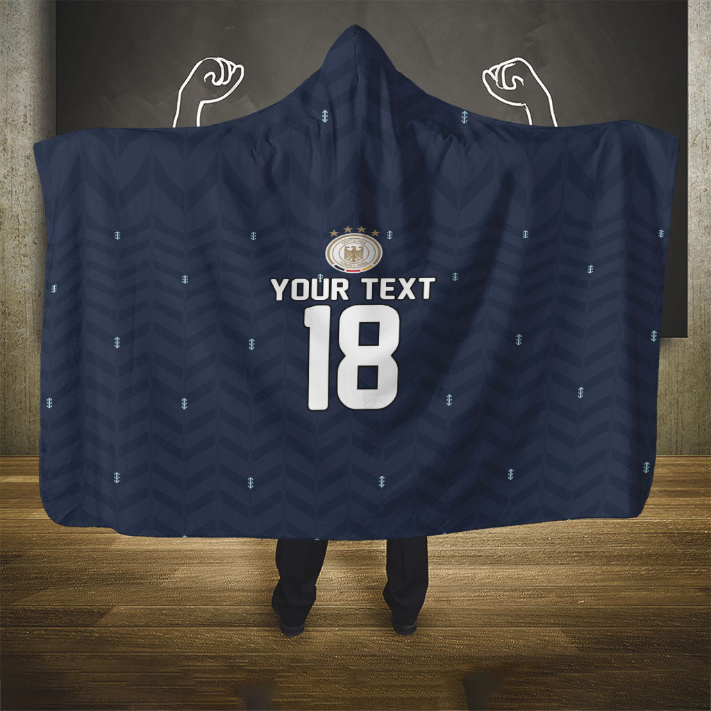 Custom Germany Football 2026 Hooded Blanket Midnight Eagle Heritage