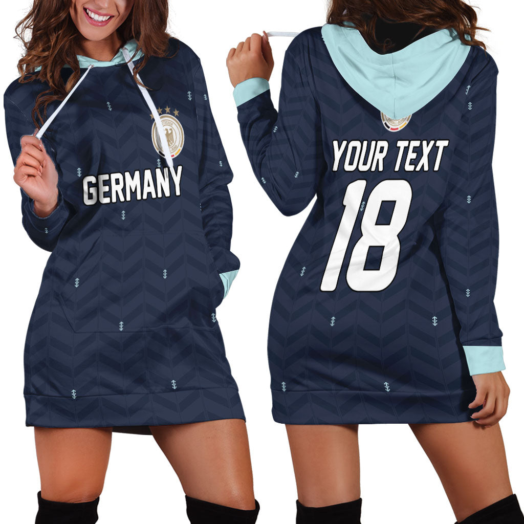 Custom Germany Football 2026 Hoodie Dress Midnight Eagle Heritage
