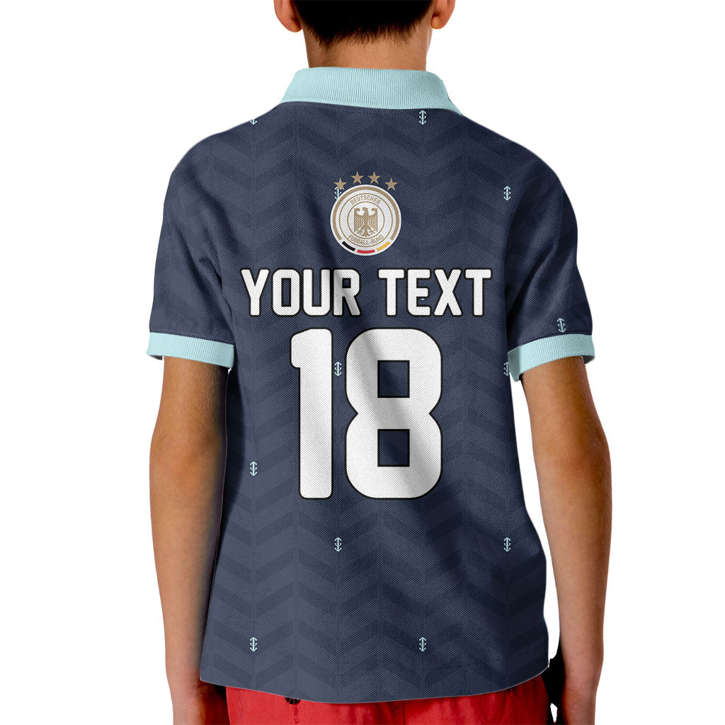 Custom Germany Football 2026 Kid Polo Shirt Midnight Eagle Heritage