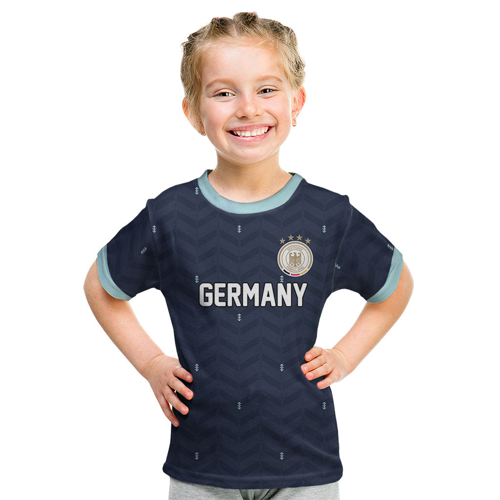 Custom Germany Football 2026 Kid T Shirt Midnight Eagle Heritage