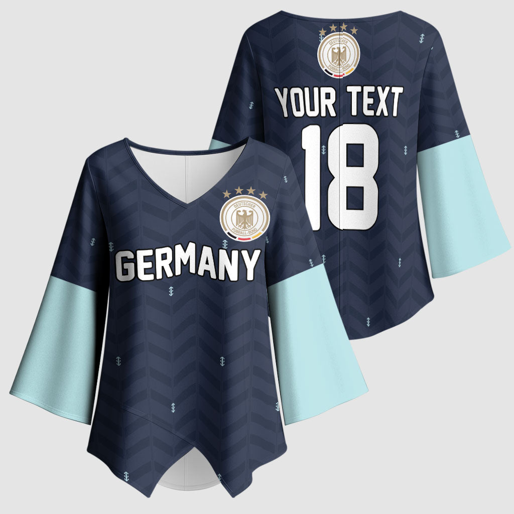 Custom Germany Football 2026 Kimono Sleeve Blouse Midnight Eagle Heritage