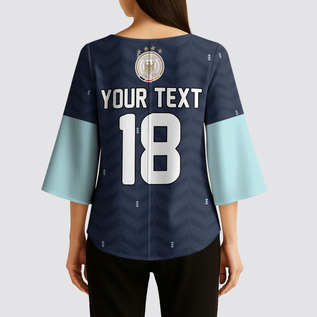 Custom Germany Football 2026 Kimono Sleeve Blouse Midnight Eagle Heritage
