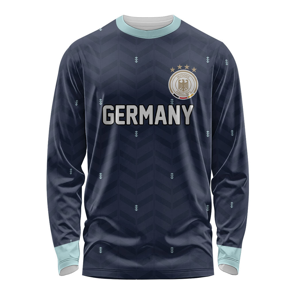 Custom Germany Football 2026 Long Sleeve Shirt Midnight Eagle Heritage