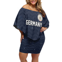 Custom Germany Football 2026 Off Shoulder Short Dress Midnight Eagle Heritage
