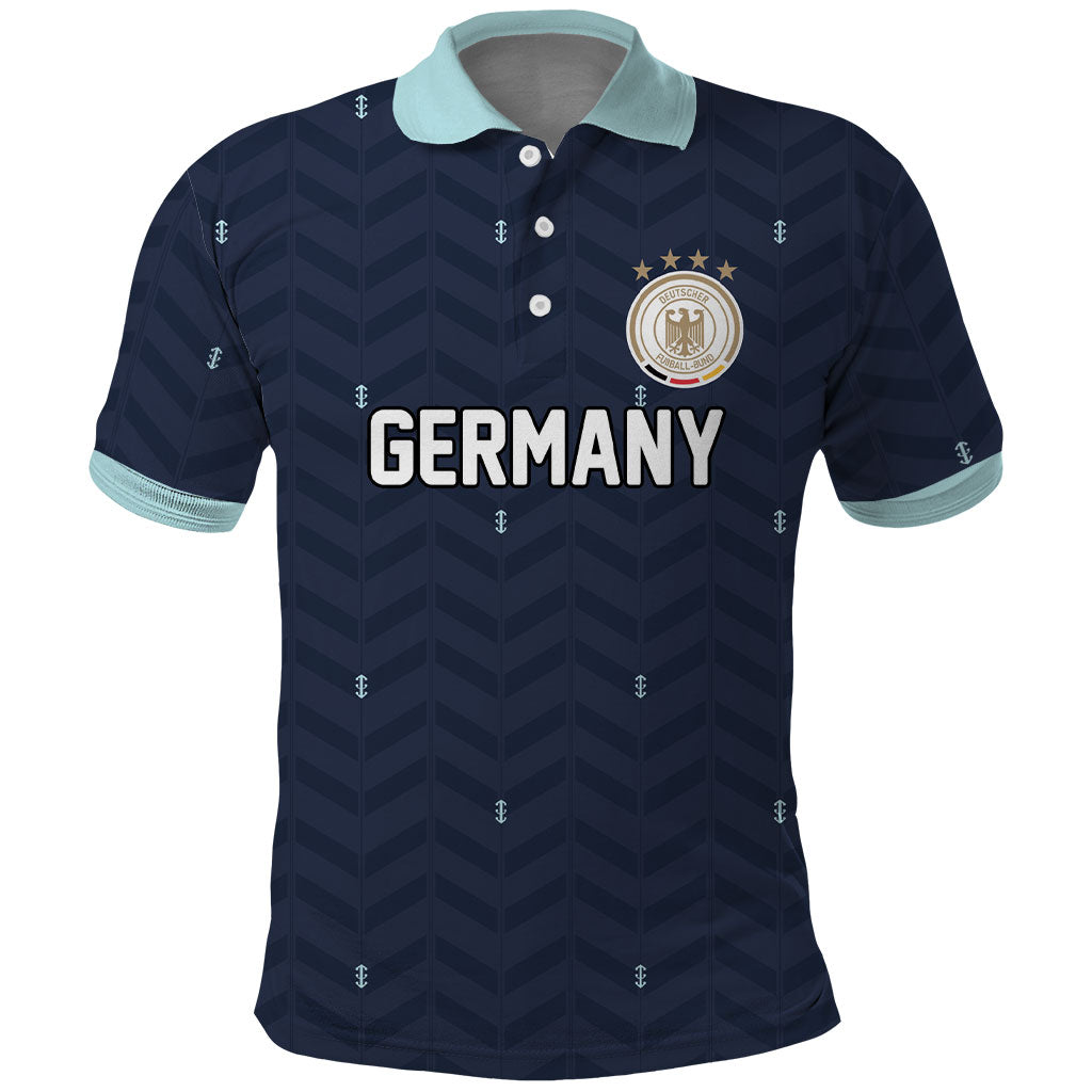 Custom Germany Football 2026 Polo Shirt Midnight Eagle Heritage
