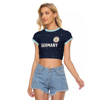 Custom Germany Football 2026 Raglan Cropped T Shirt Midnight Eagle Heritage