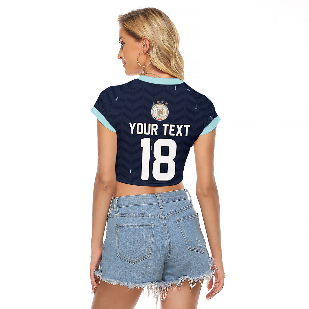 Custom Germany Football 2026 Raglan Cropped T Shirt Midnight Eagle Heritage