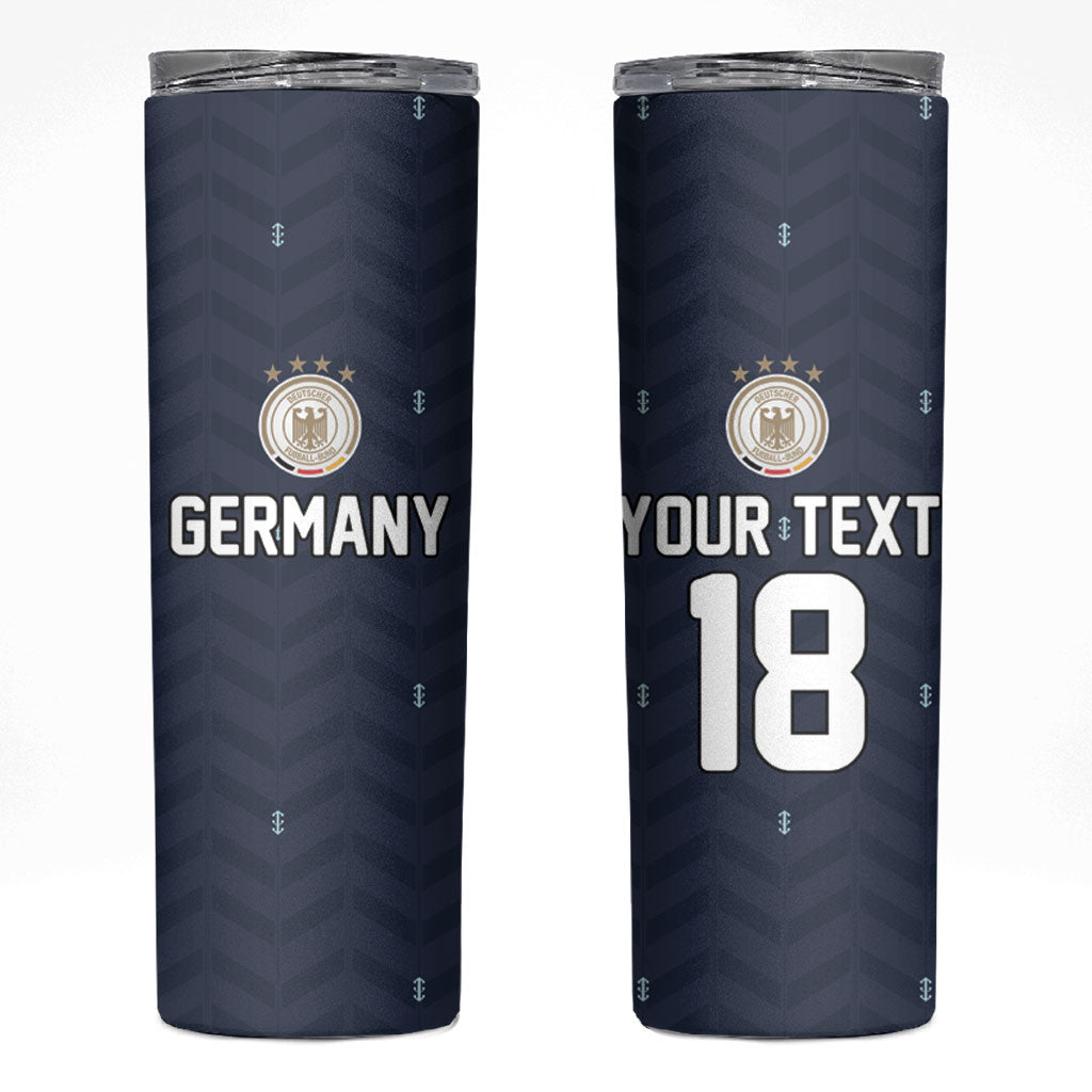 Custom Germany Football 2026 Skinny Tumbler Midnight Eagle Heritage