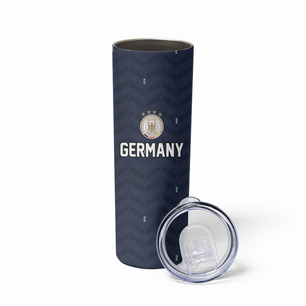 Custom Germany Football 2026 Skinny Tumbler Midnight Eagle Heritage