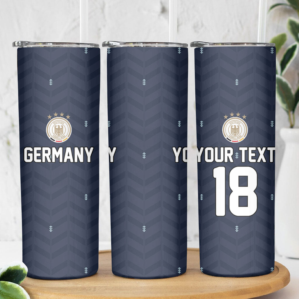 Custom Germany Football 2026 Skinny Tumbler Midnight Eagle Heritage